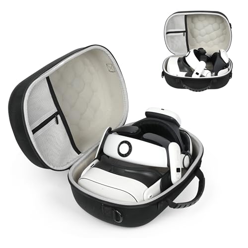 Hard Carrying Case for Meta Quest 3/3s VR Headset, Compatible with Bobovr M3 pro and Touch Controllers Accessories, Waterproof Portable Protection Storage Bag (Black)
