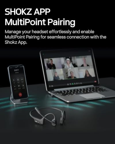 OpenComm2 2025 Upgrade-Open-Ear Bone Conduction Headphones, Wireless Bluetooth Headset with Noise Canceling Mic & Mute Button for Work Calls and Meetings (Renewed) - style: OpenComm2