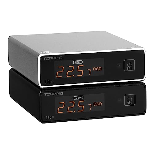 Topping E30II lite DAC Preamp - AK4493S Hi-Res XMOS XU208 DAC 32Bit/768kHz DSD512 DSD Direct Mode for USB/Coax/Opt Inputs RCA HiFi Stereo Digital Audio Decoder(Black) - color: Black