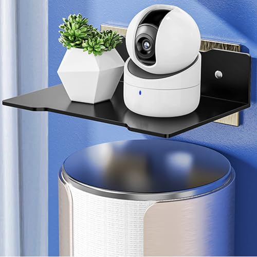 Wall Mount Shelf for Router – Space-Saving Bracket for Small Devices, Cable Box, WiFi Unit | Wall Shelf for Camera, Projector, Streaming Devices, Home Theater Accessories, Bedroom Storage - size: Large