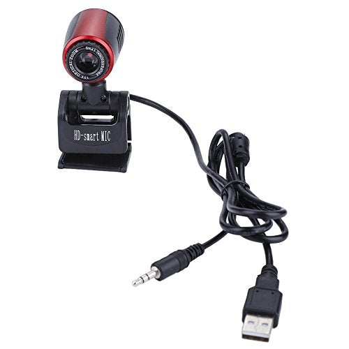 Zerone USB Webcam, 640 x 480 USB Camera Live Streaming with Built-in Microphone 360° Rotation and 60° Vertical Adjustment, Support Desktop and Screen Clamp Mount for Laptop PC