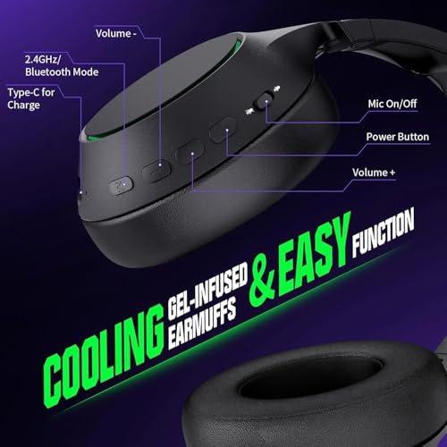 X4 70H Wireless Gaming Headset with Mic for Xbox Series X|S Xbox One PS5 PC | 2.4GHz Low Latency, Bluetooth 5.3, ENC Noise Canceling Mic, Gaming Headphones for PS4 Mac Switch