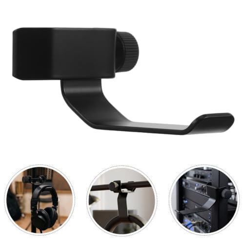 Adjustable Clamp-on Headphone Mount for Mic and Music Stands, Sturdy Iron and Plastic Headphone Rack with Curved Cradle and Secure Installation, for Musicians and Students