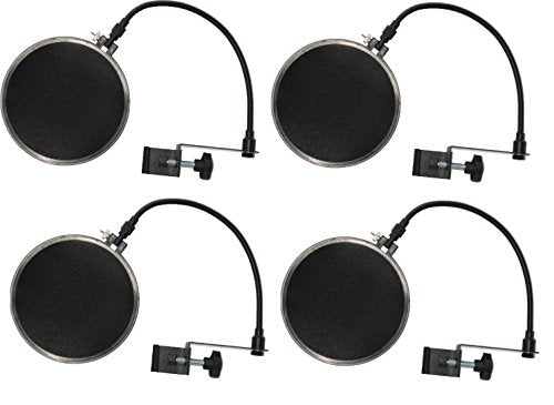 Audio2000'S AWS4074 4-Pack Premium Double-Layer Screen Microphone Pop Filters