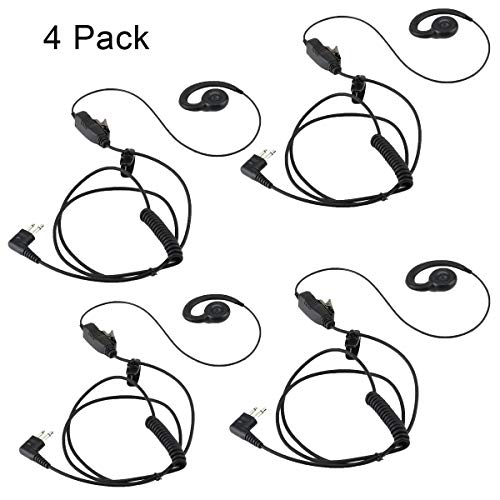 HWAYO Walkie Talkie Swivel Earpiece with Microphone and PTT for Motorola Two Way Radio - Motorola Swivel Earpiece Compatible with Walkie Talkies CLS1410, CLS1100, HKLN4604A (4 Pack) - size: 4 Pack