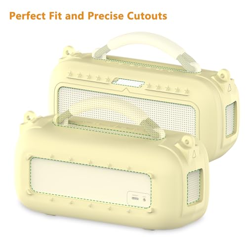 Protective Case for Bose SoundLink Max Portable Bluetooth Speaker | Accessories Hard Carrying Case and Silicone Cover Combo with Carrying Strap (Citrus Yellow) - color: Citrus Yellow