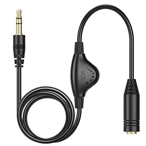 PChero 3.5mm Headphone Extension Cable with Volume Control, 3.3FT | Male to Female, Stereo Audio Jack Extender Aux Extension Adapter Cord, for Headset Earphones Smartphones Tablets MP3 Players - size: 3.3 ft, 1 Pack