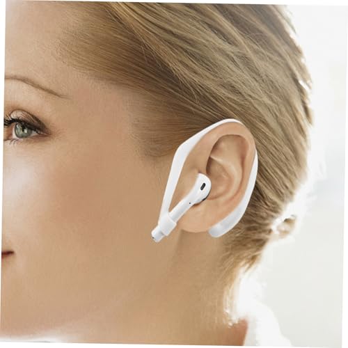 TEHAUX 1pair Silicone Anti-Slip Ear Hooks for Earbuds Comfortable Fit for Running Jogging Cycling and Gym Use Compatible Earphones