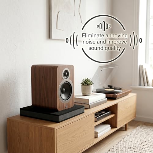 2 Pcs 8-10'' Studio Monitor Noise Isolation Pads, Subwoofer Stand for Vibration Reduction, 3-Layer Acoustic Foam Stereo Vibration Isolation Stabilizer Base, Speaker Isolations Riser, 15.7×13×1.98in