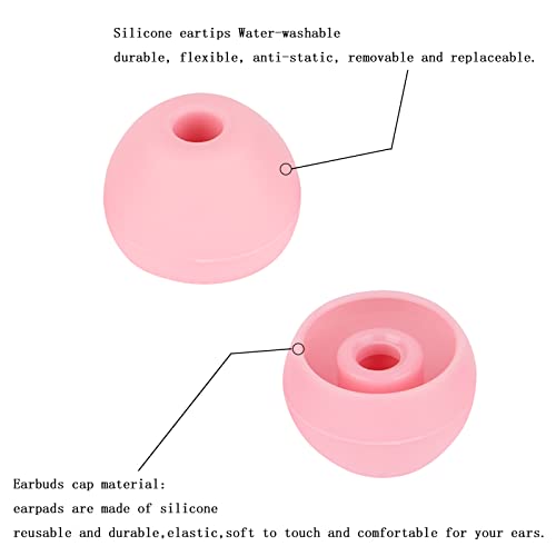 4 Pairs Silicone Earbud Tips Replacement Earbuds Cap Eartips Tips Compatible with Powerbeats Pro Beats Wireless Earphone Headphones,(Pink) - color: Pink