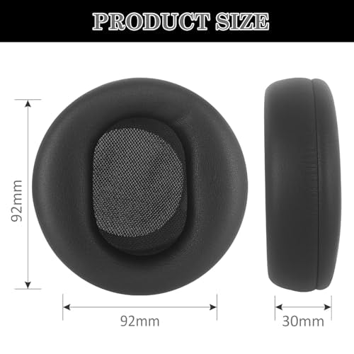 Aiivioll Replacement Ear Pads for Microsoft Surface 1/2 Headphones, Protein Leather Memory Sponge Ear Cushion Compatible Surface 1/2 Headphones,Headphone Accessories Ear Muff Repair Parts (Black) - color: Black
