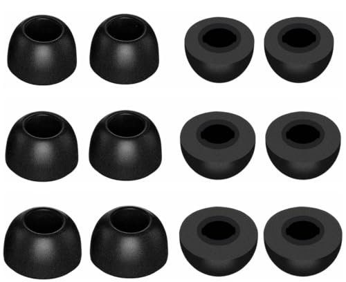 Foam Ear Tips Compatible with Jlab Go Sport+ Earbuds, S/M/L Sizes 6 Pairs Soft Memory Foam Earbuds Tips Replacement Eartips, Compatible with Jlab Go Sport+ 6 Pairs Black