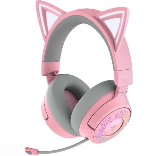 Razer Kraken Kitty V3 Pro Wireless RGB Gaming Headset, Pink - color: Quartz Pink