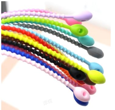 30 Pcs Silicone Cable Ties Reusable Cord Organizer Straps