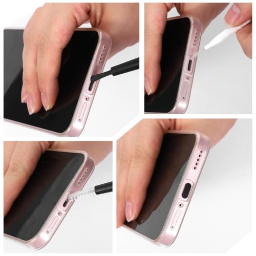 17 Pack Phone Charging Port Cleaner Dual Sided Anti Clogging Nylon Brushes Reusable Speaker Cleaning Tool Phone Charger Port Cleaner Kit for Headphones Phones Camera Tablet Computer