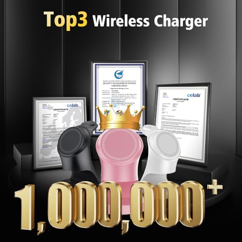 Wireless Charger,3 in 1 Magnetic Wireless Charger Stand, Fast Wireless Charging Dock for iPhone 17/16/15/14/13/12 Series, Apple Watch Series, AirPods Pro. - color: Pink