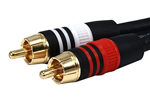 Monoprice 1.5ft Premium 2 RCA Plug/2 RCA Plug M/M 22AWG Cable - Black - size: 1.5ft