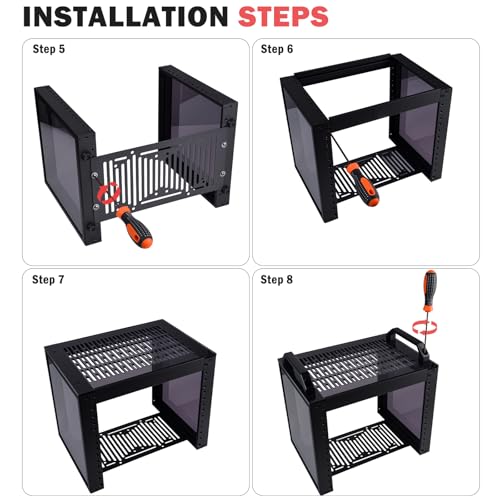 GeeekPi 4U Server Rack, 10 inch Mini Network Rack for Network, Servers, Audio, and Video Equipment, DeskPi RackMate T0 Rackmount, 7.87 inch Depth - color: Black