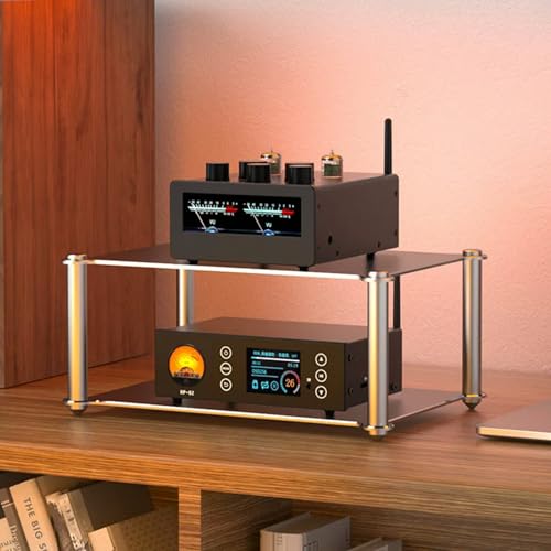 Aluminum Alloy Hi-Fi Audio Rack, Audio Component Rack, with Vented Holes, Stackable, for CD Player Game Console Preamp DAC Ventilated Modular Storage CNC Build Home Studio Setup(A) - color: A