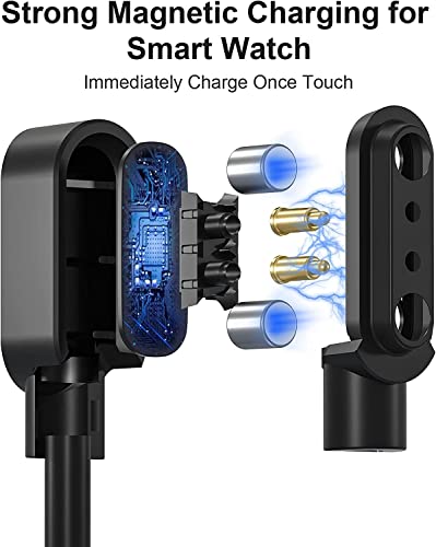 Lamshaw Compatible with Ortizan Air Conduction Headphones Charger, Magnetic Replacement Charging Compatible for Ortizan i10 Air Conduction Headphones (2 Pack-Black+Black) - color: 2 Pack-Black+Black
