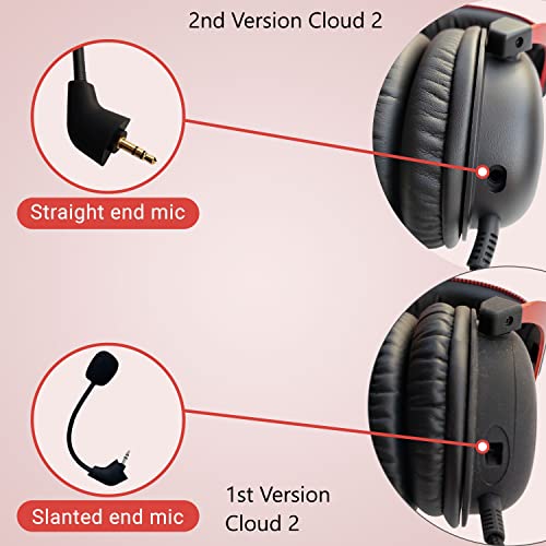 TNE 2-Pack Replacement Boom Mics for Kingston HyperX Cloud 2 II Gaming Headsets - Wired, Cloud Pro, CloudX, PS4, Xbox One, Nintendo Switch, PC - style: Slanted