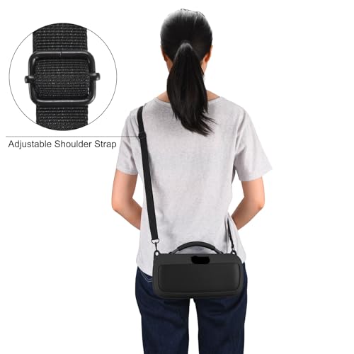 Silicone Protective Case for Bose SoundLink Max Wireless Bluetooth Speaker with Adjustable Shoulder Strap Durable Lightweight and Stylish (Black) - color: Black