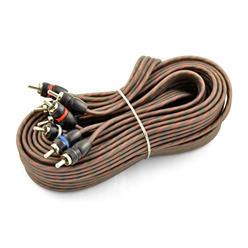 17ft 4-Channel Male to Male OFC Twisted Pair RCA Cable for Car or Home Audio - size: 17 ft, 4-Ch