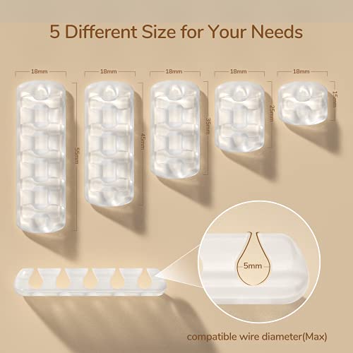 Syncwire Clear Cable Clips - Cord Holders - Self Adhesive Cable Management Organizer - Home, Office, Cubicle, Car, Nightstand, Desk Accessories - Gift Ideas Men, Women, Dad, Mom (5 Packs/15 Slots) | Strong Adhesive, Cable Management Organizer, for Home, O
