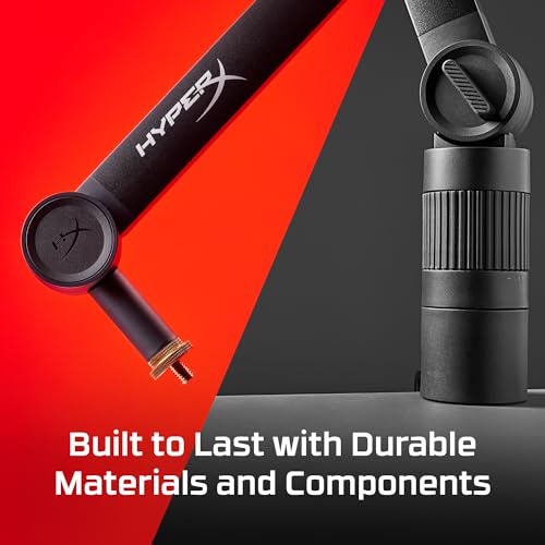 HyperX Caster Microphone and Camera Arm Tool-Less Adjustment, Broad Compatibility, Cable Management, Sturdy, Black