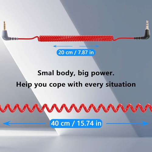 GINTOOYUN 2PCS 3.5mm TRS to TRRS Adapter Micphone Cable SC7 Cord Coiled Audio Wire Micphone Lead for Rode SC7, VideoMic, VideoMicro Go, Boya, Other External Mic - TRRS Cable Smartphone and Tablets