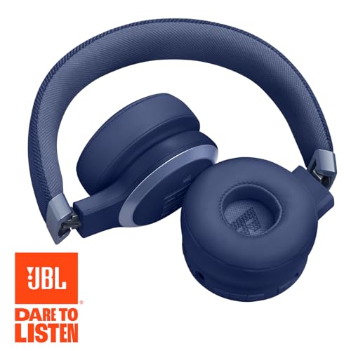 JBL Live 670NC Wireless On-Ear Headphones, Adaptive NC - Blue | Bluetooth Headphones With Surround Sound, up to 65H Battery Life, Fast Charging, Built-In Mic, Voice Assistant, Foldable - color: Blue