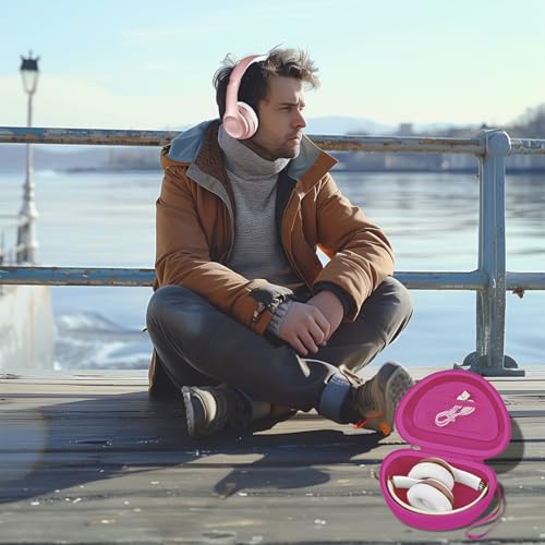 COMECASE Case for Beats Solo 4/Studio Pro Headphones with Mesh Pocket | Water-Resistant Hard Shell, Mesh Pocket for Cables, Travel Storage, Fits Solo 2/3, Solo Pro and Studio3, Rose Red, Bag Only - color: Rose Red