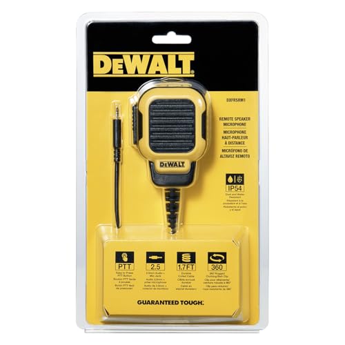 DEWALT DXFRSRM1 원격 스피커 마이크, FRS 라디오 액세서리, 2.5mm 잭, PTT, DXFRS300 및 DXFRS800, DXFRSRM1용