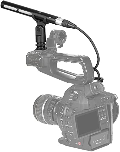 Shotgun Microphone with XLR Output Phantom Powered 12-48V for Camera-Mounted Broadcast Media Production Audio Content Creative