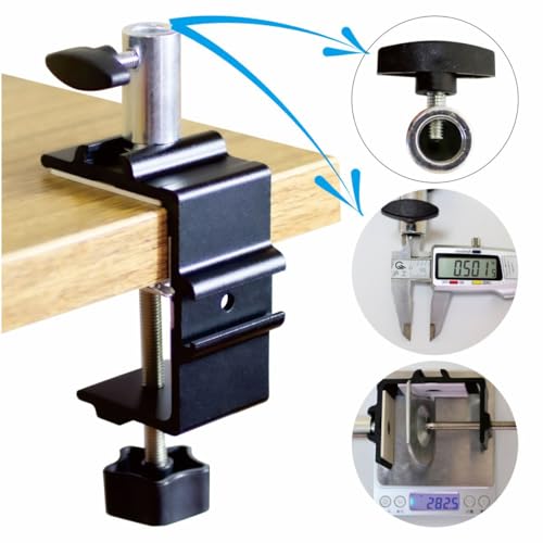 Replacement Heavy Duty C Clamp for 1/2” Base Magnifying Lamp,Desk Lamp,Swing Arm Lamp,Phone I pad Mount,Tablet Mic Holder,Table Mount Clamp for Microphone Stand Mic Boom Arm (G1 BLACK) - color: G1 Black