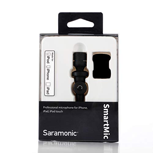 Saramonic SmartMic Mini Flexible Condenser Microphone with High Sensitivity for Apple IOS iPhone 8 8 plus 7 7 plus 6 6s 5 5s iPad and Android Smartphones