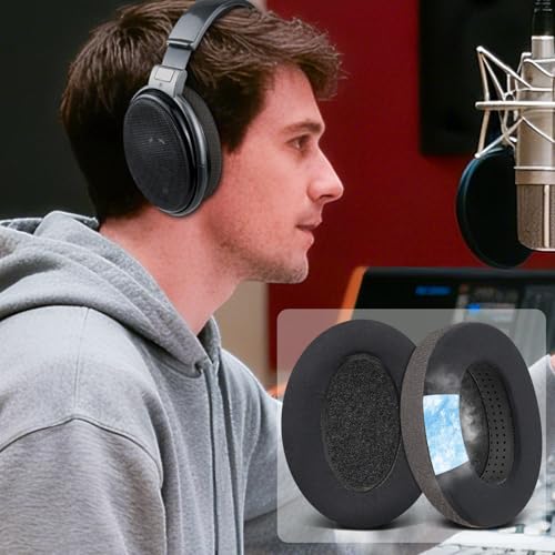 SOULWIT Cooling-Gel Earpads Cushions Replacement for Sennheiser HD650, HD660 S, HD660S2, HD600, HD6XX, HD58X, HD580, HD565, HD545, HD535 Headphones, Ear Pads with Ice Silk Fabric - Light Coffee - color: Light Coffee