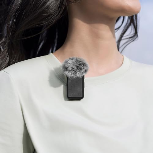 Geekria for Creators Furry Windscreen Compatible with DJI Mic, Mic DeadCat Wind Cover Muff, Fluff Cover Windshield, Wind Noise Reduction (Grey / 2 Pack)