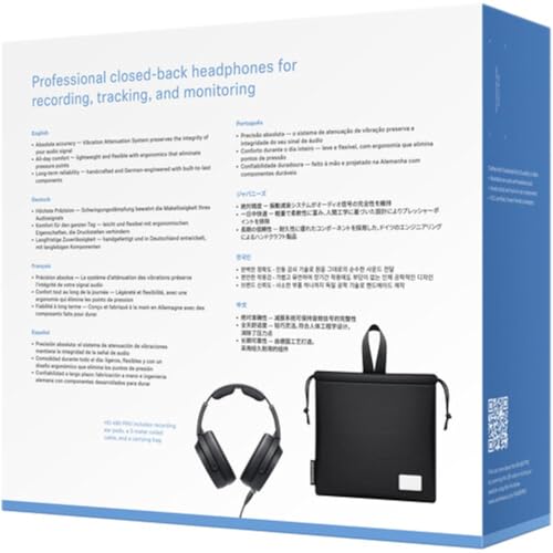 Sennheiser HD 480 PRO Professional Recording & Monitoring Headphones | Bundle with Headphone Stand + Microfiber Cleaning Cloth (3 Items)