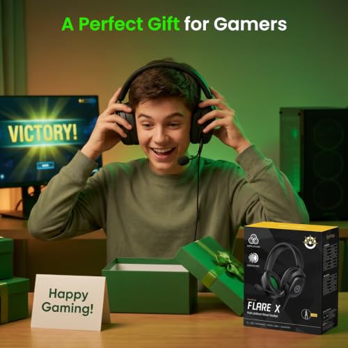 Flare X Wired Gaming Headset with Mic for Xbox Series S/X PS5 PC