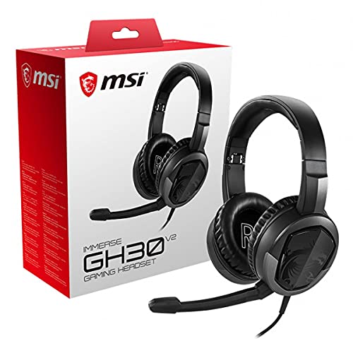 msi Gaming Detachable Microphone Lightweight and Foldable Headband Design Gaming Headphone (Immerse GH30 V2) - size: Large, style: Immerse GH30 V2