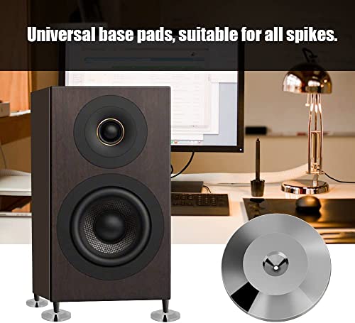 Preffair 4Pcs Stainless Steel Audio Speaker Spike Pads Mats Speaker Isolation Stand Feet Cone Shock Floor Protector Base for HiFi Turntable Subwoofer Loudspeaker Amplifier CD DVD Player - color: Stainless Steel
