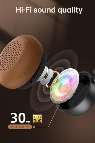 Over Ear Headphones Bluetooth, Active Noise Cancelling, On Ear Headphones, Light Weight Earphones, Comfort Headsets, for Travel Home Office PC