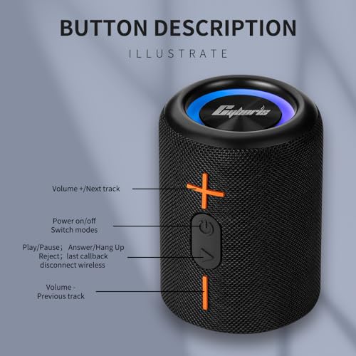 CYBORIS 2 in 1 Portable Splittable Bluetooth Speaker, Waterproof Split Wireless Speaker Bluetooth V5.3 with 20W Loud Stereo Sound, 24H Playtime, True Wireless Pairing for Home, Outdoor or Travel