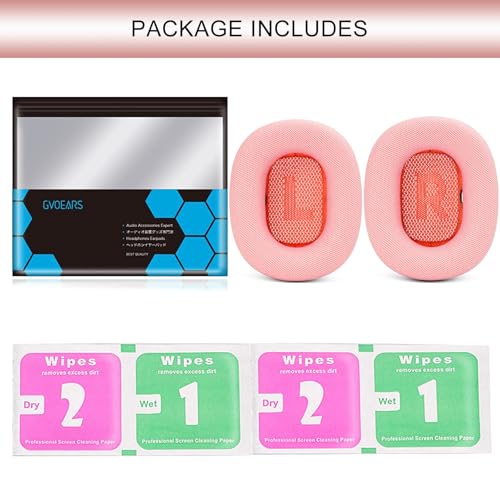 GEVO Upgraded Ear Cushions Replacement Earpads for AirPods Max 1 & 2 Headphones, Protein Leather Ear Pads Ear Covers Cups with Memory Foam and Magnet for AirPods Max 1 & 2 (Pink) - color: Pink