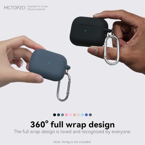 for AirPods Pro 3 Case 2025,Come with Cleaner Kit,Grey | Silicone Protective Cover for Airpod Pro 3rd Generation Case with Keychain,for Women Men,One-Piece Design,Shockproof - color: Grey