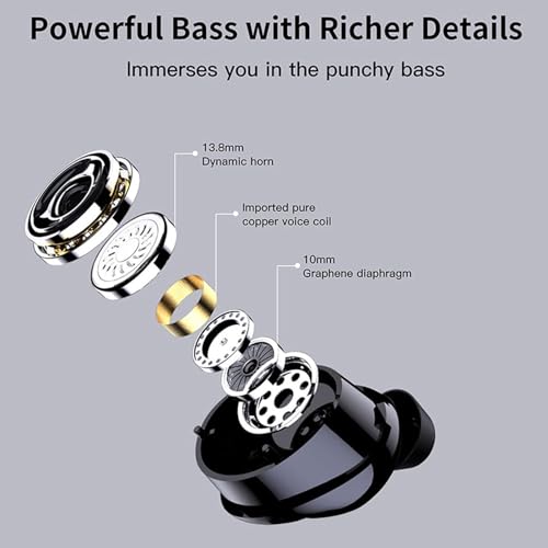Black Wireless Sport Earbuds with Earhooks, Bluetooth 5.0 True Wireless Headphones, Secure Fit Over-Ear Hooks, 48H Playtime with Charging Case, Sweatproof for Running Gym, 3-Month Warranty