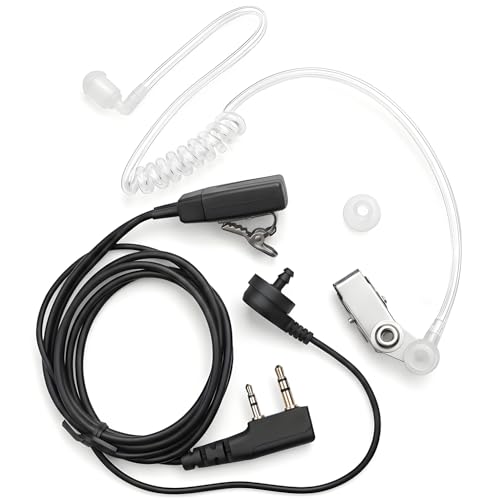 KENMAX® 2 Pin Air Covert Acoustic Earpiece Headset for Two Way Radio Kenwood PUXING Baofeng UV-3R Plus UV-5R UV-5RA 888S - color: Pack of 2