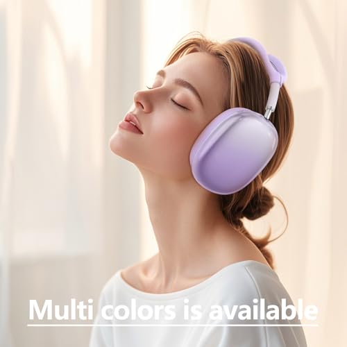 3-in-1 Case Cover for AirPods Max 2/AirPods Max Headphones, Apple AirPod Max Accessory Protective Cover, Headband/Silicone Ear Pad/Ear Cups Covers, Anti-Scratch and Sweat-Proof - color: Lila auf Weiß