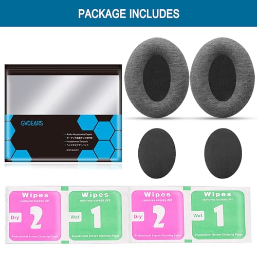 GEVO Earpads for Sennheiser HD650/HD600/HD660S/HD545/HD525/HD535 Headphones, Velour Ear Pads Cushions Replacement for Massdrop X HD6XX/HD58X and HD580/HD565 Jubilee Headset (Velour Gray) - color: Velour Gray